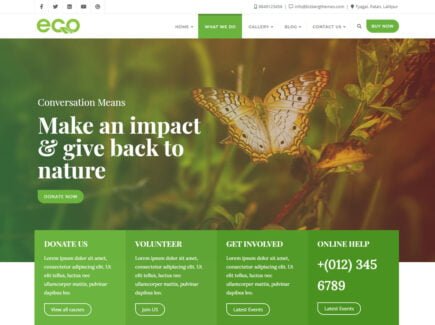 Green Eco Planet PRO WordPress theme for eco and nature focused sites