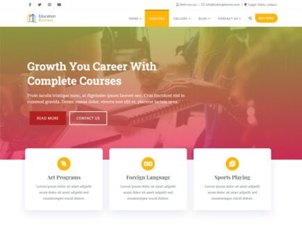 Best Free Business Education WordPress Theme - Education Business