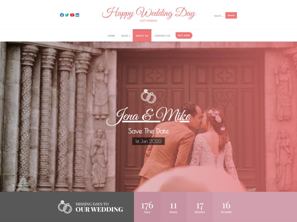Best Free Wedding WordPress Theme - Happy Wedding Day