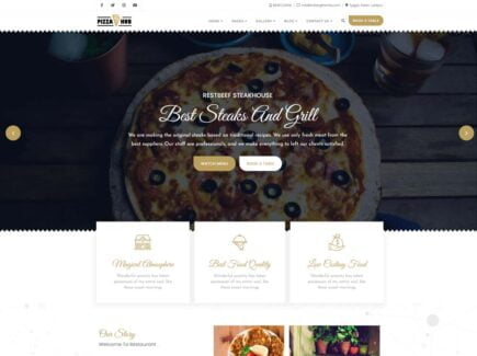 Best Restaurant WordPress Theme - Pizza Hub PRO