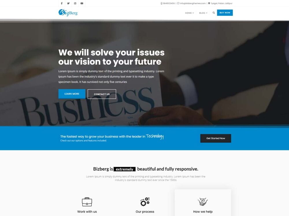 Best Business WordPress Theme - Bizberg PRO