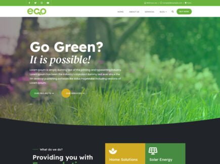 Best Free Environmental WordPress Theme - Green Globe