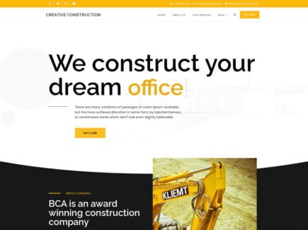 Building Construction Architecture PRO Construction WordPress Theme