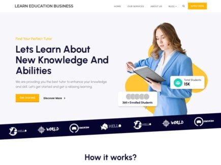 Top Learn Education Business WordPress Theme