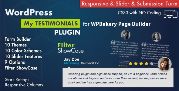 Testimonials Showcase for WPBakery Page Builder Plugin - WordPress Testimonial Plugins